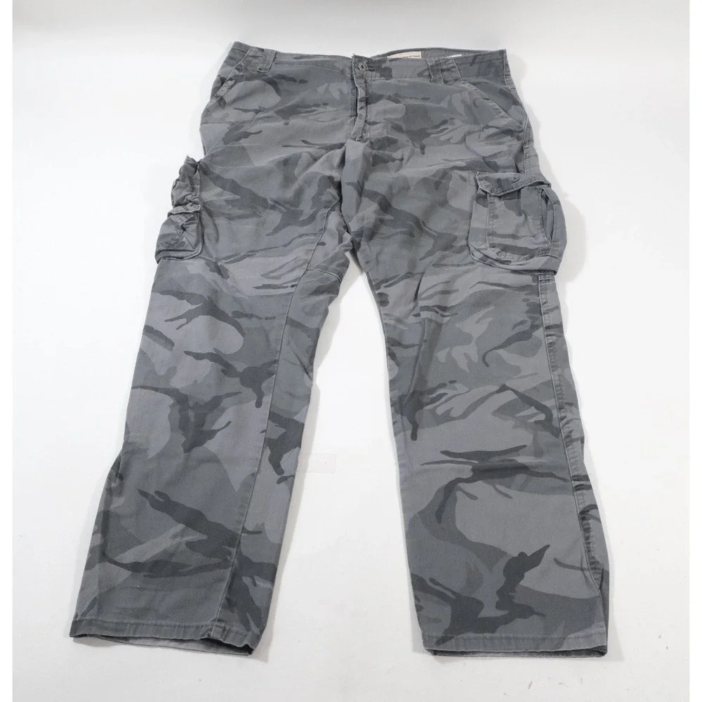 Wrangler Cargo Pants Mens‎ 40x32 Grey Camo Regular Taper Utility